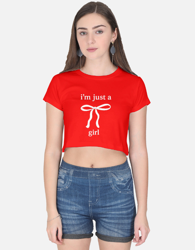 img_557ae0957a6a86.jpg "I'M JUST A GIRL" Crop Top - Image 1