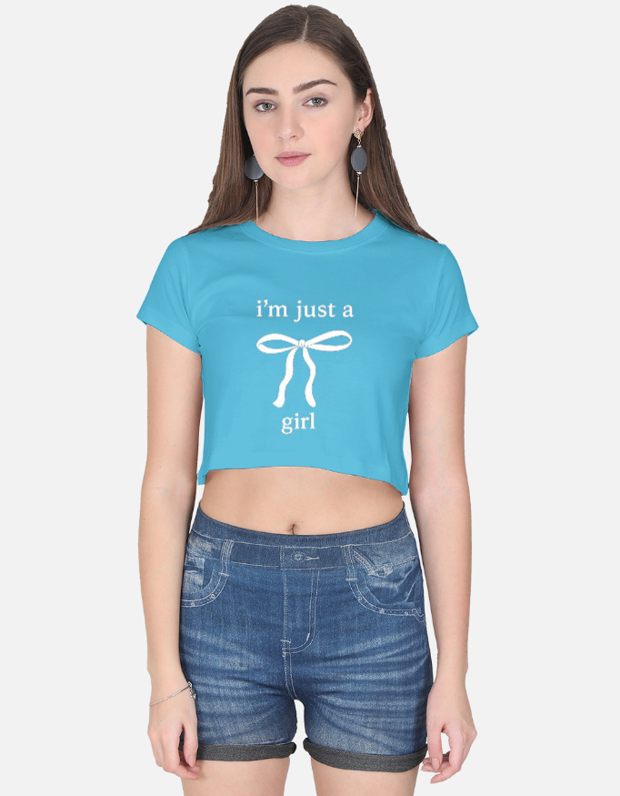 img_d623a0ab254447.jpg "I'M JUST A GIRL" Crop Top - Image 1